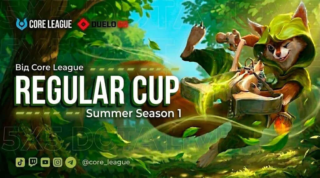 Dota 2 Regular Cup Summer Season 1 tournament banner by Core League and Duelo