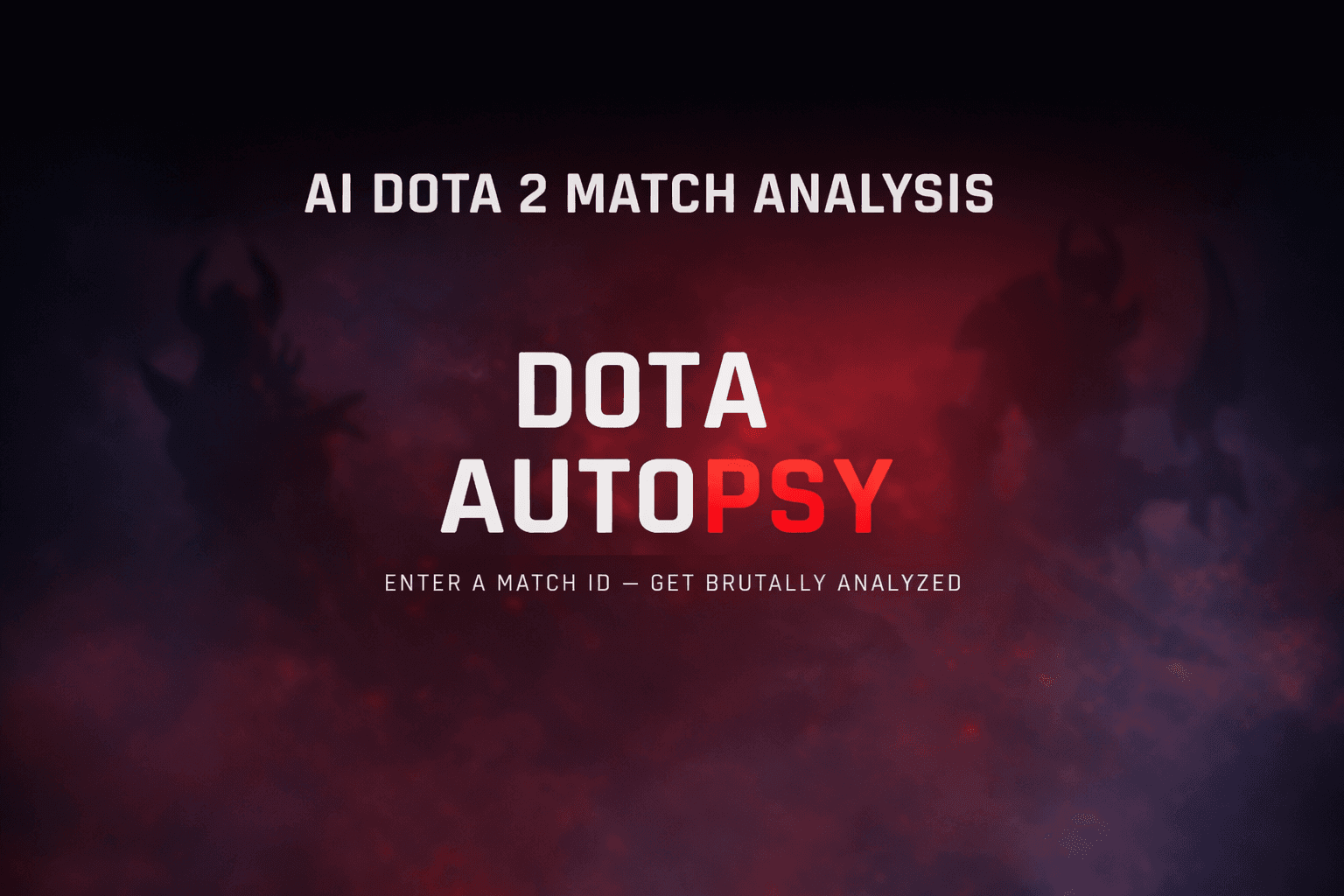 AI Dota 2 match analysis interface AUTOPSY Duelo.gg
