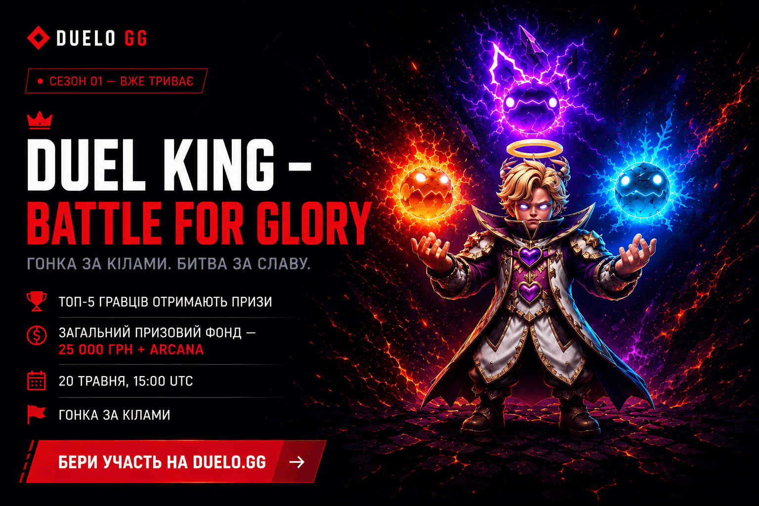 Duel King Dota 2 Турнір на Дуелі | Виграй 25 000 грн + Аркана — duelo.gg